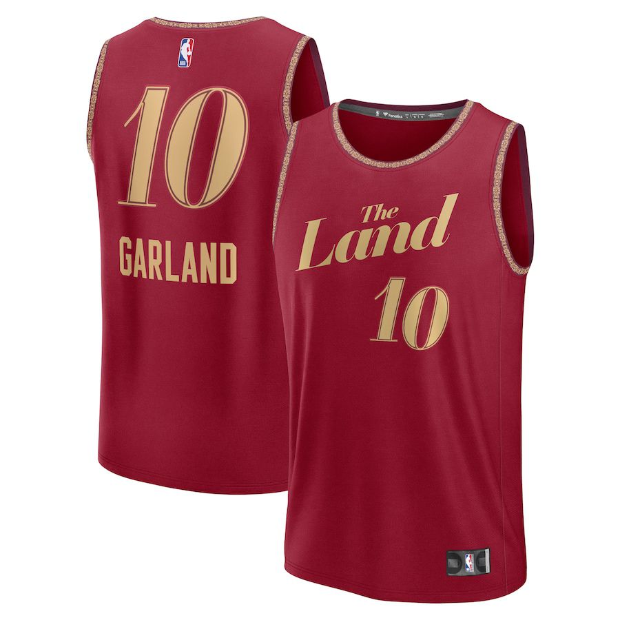 Men Cleveland Cavaliers #10 Darius Garland Fanatics Branded Wine City Edition 2023-24 Fast Break NBA Jersey->cleveland cavaliers->NBA Jersey